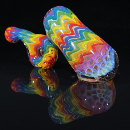 Candycomb Layback Donut Sherlock Bubbler All Pipes and Accessories Tako Glass Candycomb Layback Donut Sherlock Bubbler