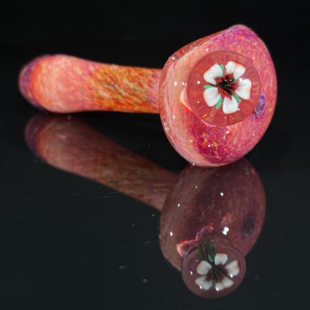 Tropical Frit Floral Marble Spoon Pipe