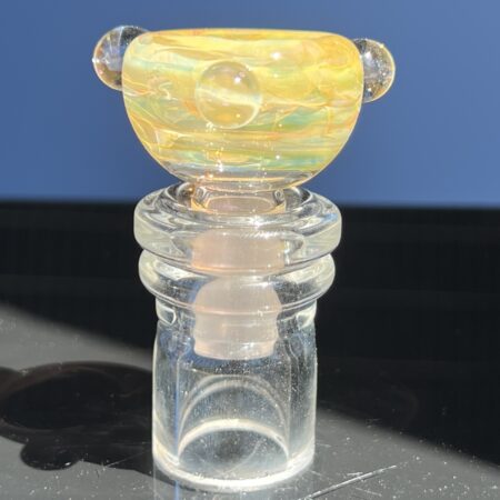 14mm Silver & Gold Fume Pull Slide Accessories Tako Glass 14mm Silver & Gold Fume Slide