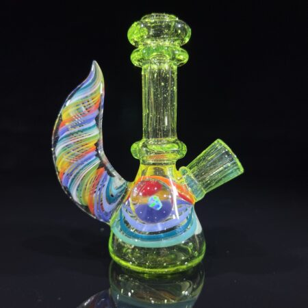 Neon Green Opal Mini Dab Rig Dab Rigs Tako Glass Forest Opal Mini Dab Rig