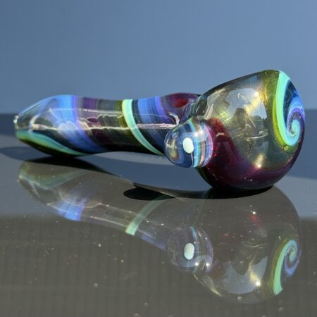 Metallic Swirl Opal Spoon Pipe