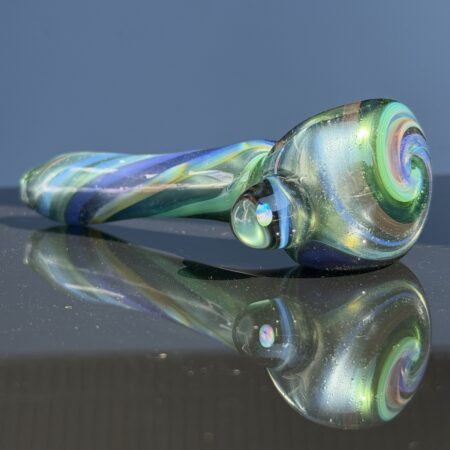 Metallic Swirl Opal Spoon Pipe