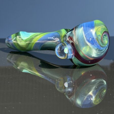 Metallic Swirl Opal Spoon Pipe