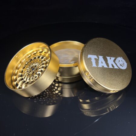 Tako Logo XL Millstone Herb Grinder - Gold