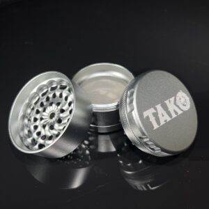 Tako Logo Millstone Herb Grinder - Silver