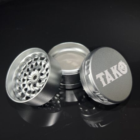Tako Logo Millstone Herb Grinder - Silver
