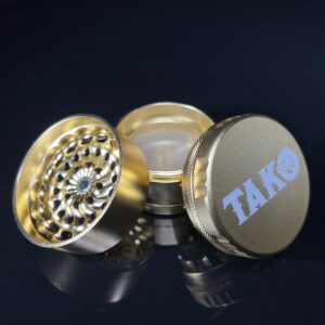 Tako Logo Millstone Herb Grinder - Gold