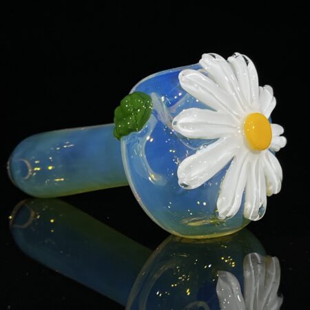 Silver Fume Daisy Spoon Pipe All Pipes and Accessories Tako Glass Silver Fume Daisy Spoon Pipe