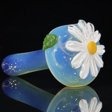 Silver Fume Daisy Spoon Pipe All Pipes and Accessories Tako Glass Silver Fume Daisy Spoon Pipe