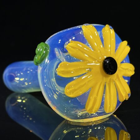 Silver Fume Daisy Spoon Pipe All Pipes and Accessories Tako Glass Silver Fume Daisy Spoon Pipe
