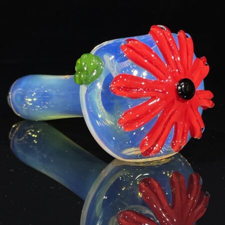 Silver Fume Daisy Spoon Pipe All Pipes and Accessories Tako Glass Silver Fume Daisy Spoon Pipe