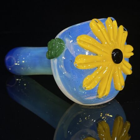 Silver Fume Daisy Spoon Pipe All Pipes and Accessories Tako Glass Silver Fume Daisy Spoon Pipe