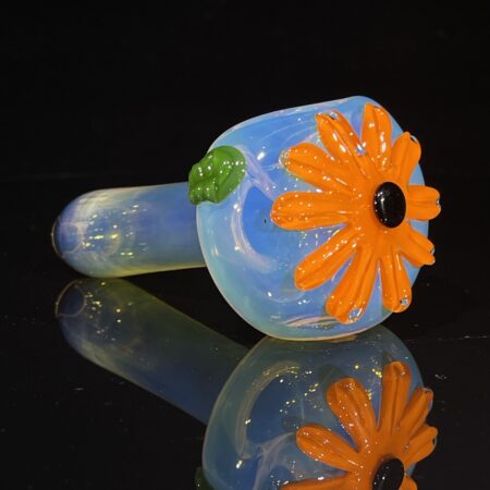 Silver Fume Daisy Spoon Pipe All Pipes and Accessories Tako Glass Silver Fume Daisy Spoon Pipe