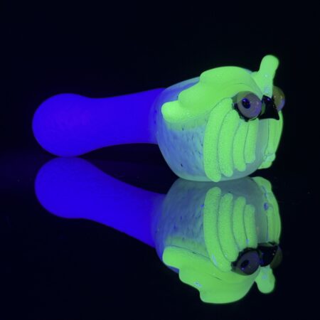 Glow Owl Spoon Pipe All Pipes and Accessories Tako Glass Glow Owl Spoon Pipe