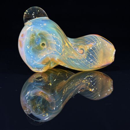 Scalloped Silver Fume Infinity Hand Pipe Dry Pipes Tako Glass Scalloped Fume Infinity Hand Pipe