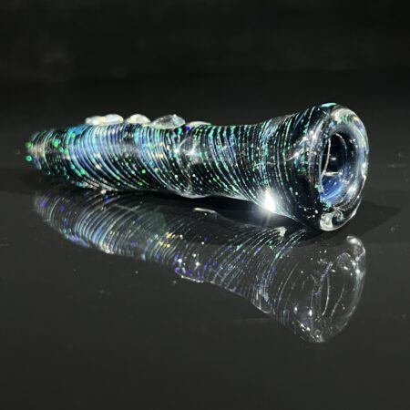 Spiral Crushed Opal Chillum All Pipes and Accessories Tako Glass Spiral Crushed Opal Chillum