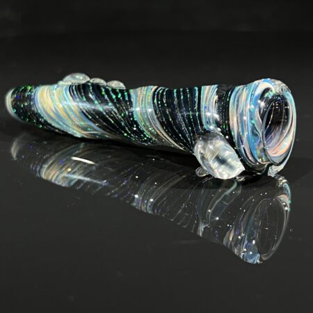 Spiral Crushed Opal Chillum All Pipes and Accessories Tako Glass Spiral Crushed Opal Chillum