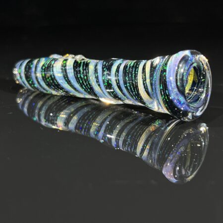 Spiral Crushed Opal Chillum All Pipes and Accessories Tako Glass Spiral Crushed Opal Chillum