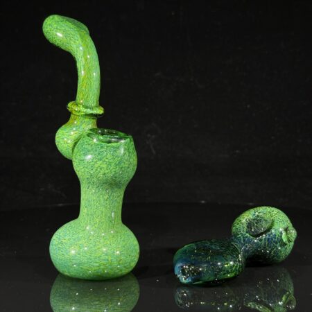 Iguana Bubbler + Squashed Iguana Pipe Combo All Pipes and Accessories Tako Glass Iguana Bubbler + Squashed Iguana Pipe Combo