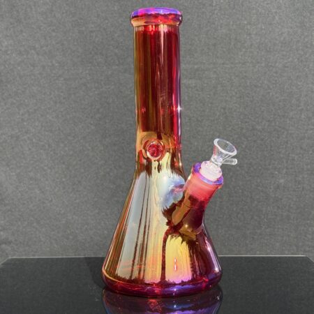 12″ 50×9 Neon Metallic Beaker Bong All Pipes and Accessories Tako Glass 12" 50x9 Neon Metallic Beaker Bong
