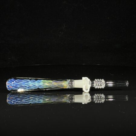 10mm Cobalt Ripple Nectar Collector All Pipes and Accessories Tako Glass 10mm cobalt ripple nectar collector