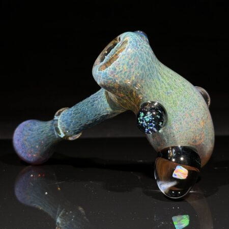 Purple Magic Opal Hammer Bubbler All Pipes and Accessories Tako Glass Purple Magic Opal Hammer Bubbler