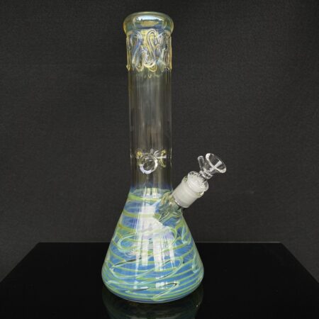 12″ Ripple Fume Beaker Bong All Pipes and Accessories Tako Glass 12" Ripple Fume Beaker Bong
