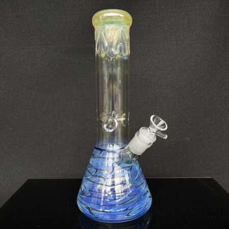 12″ Ripple Fume Beaker Bong All Pipes and Accessories Tako Glass 12" Ripple Fume Beaker Bong
