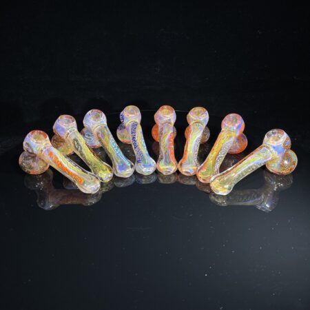 Gold Fumed Squiggle Mini-Hammer Bubbler All Pipes and Accessories Tako Glass Gold Fumed Squiggle Mini-Hammer Bubbler