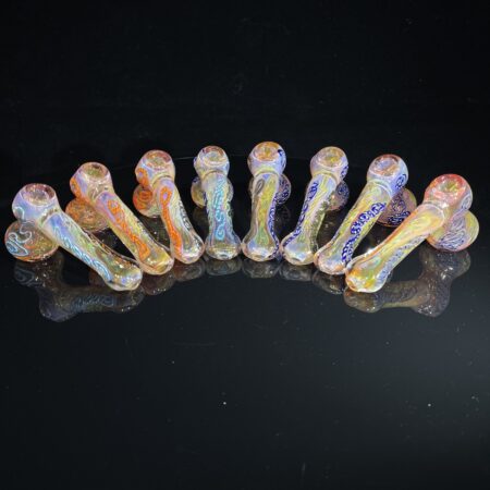 Gold Fumed Squiggle Mini-Hammer Bubbler All Pipes and Accessories Tako Glass Gold Fumed Squiggle Mini-Hammer Bubbler