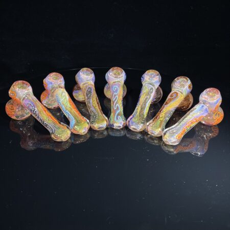Gold Fumed Squiggle Mini-Hammer Bubbler All Pipes and Accessories Tako Glass Gold Fumed Squiggle Mini-Hammer Bubbler