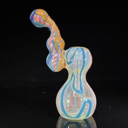 Compact Silver Fume Inside-Out Stand-Up Sherlock Bubbler All Pipes and Accessories Tako Glass Compact Silver Fume Inside-Out Stand-Up Sherlock Bubbler