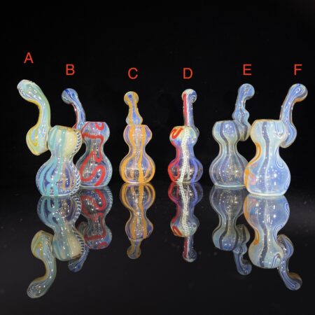 Compact Silver Fume Inside-Out Stand-Up Sherlock Bubbler All Pipes and Accessories Tako Glass Compact Silver Fume Inside-Out Stand-Up Sherlock Bubbler