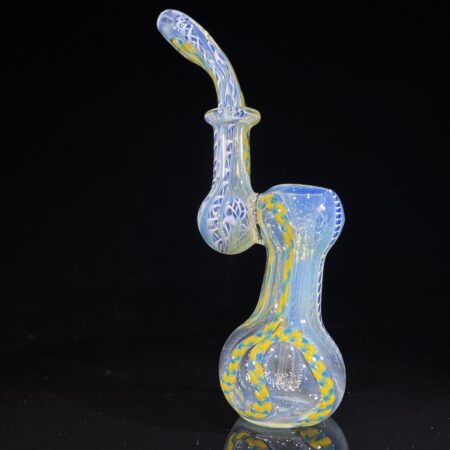 Silver Fume Inside-Out Cane Sherlock Bubbler All Pipes and Accessories Tako Glass Silver Fume Inside-Out Cane Sherlock Bubbler