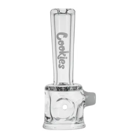 Cookies White Mini Mallet 4″ Glass Hand Pipe All Pipes and Accessories Tako Glass Cookies White Mini Mallet 4" Glass Hand Pipe