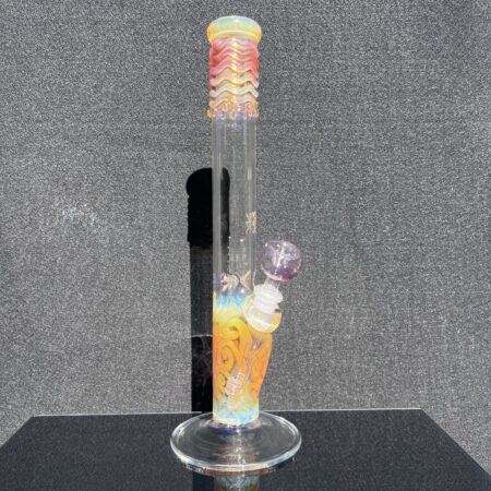 15″ Fumed Squiggle Straight Bong All Pipes and Accessories Tako Glass 15" Fumed Squiggle Straight Bong