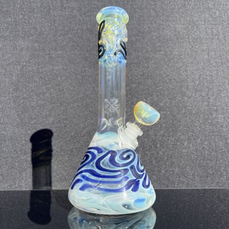 11″ Color Squiggle Beaker Bong All Pipes and Accessories Tako Glass 11" Color Squiggle Beaker Bong
