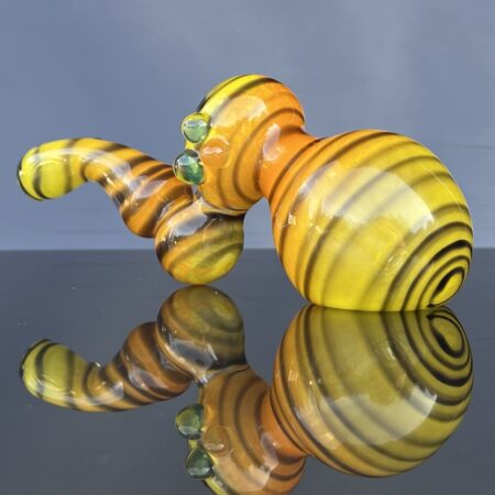 Deviant Layback Spiral Frit Sherlock Bubbler All Pipes and Accessories Tako Glass Deviant Layback Spiral Frit Sherlock Bubbler