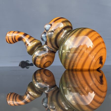 Deviant Layback Spiral Frit Sherlock Bubbler All Pipes and Accessories Tako Glass Deviant Layback Spiral Frit Sherlock Bubbler
