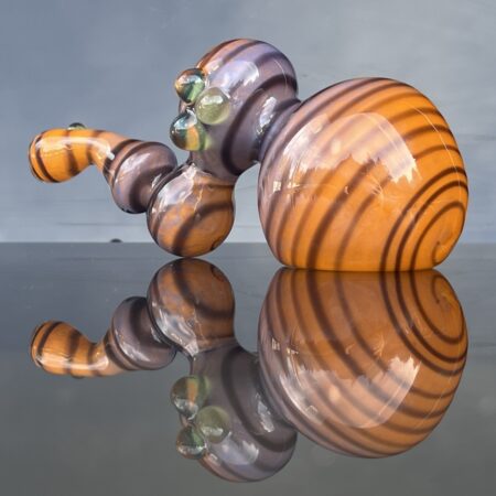 Deviant Layback Spiral Frit Sherlock Bubbler All Pipes and Accessories Tako Glass Deviant Layback Spiral Frit Sherlock Bubbler
