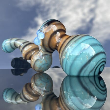 Deviant Layback Spiral Frit Sherlock Bubbler All Pipes and Accessories Tako Glass Deviant Layback Spiral Frit Sherlock Bubbler