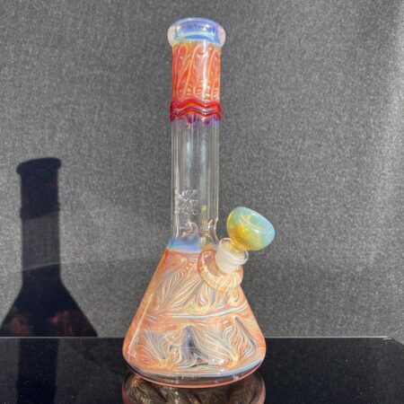 11″ Color Rake Beaker Bong All Pipes and Accessories Tako Glass 11" Color Rake Beaker Bong