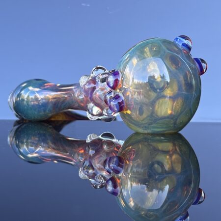 Blue Razz Marbled Maria Spoon Pipe