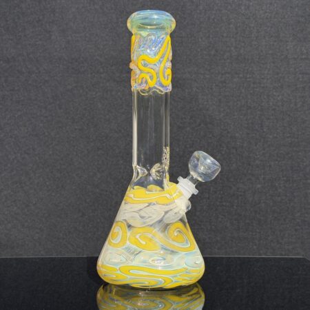 11″ Color Squiggle Beaker Bong All Pipes and Accessories Tako Glass 11" Color Squiggle Beaker Bong