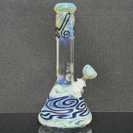11″ Color Squiggle Beaker Bong All Pipes and Accessories Tako Glass 11" Color Squiggle Beaker Bong