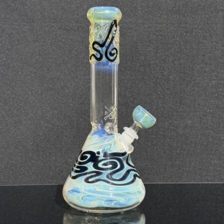 11″ Color Squiggle Beaker Bong All Pipes and Accessories Tako Glass 11" Color Squiggle Beaker Bong