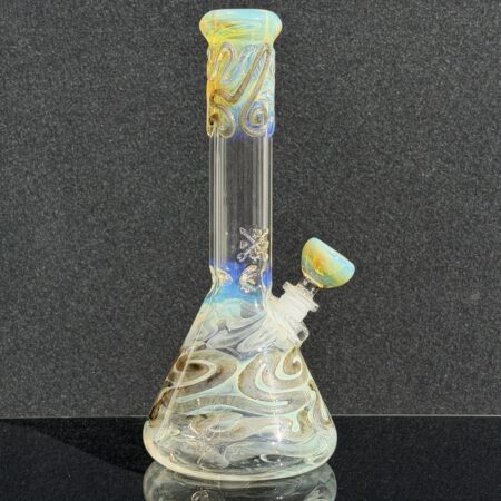 11″ Color Squiggle Beaker Bong All Pipes and Accessories Tako Glass 11" Color Squiggle Beaker Bong