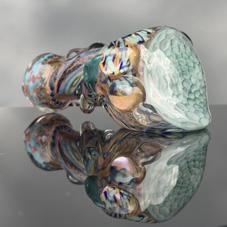 Deviant Frit Twist Layback Sherlock Bubbler All Pipes and Accessories Tako Glass Thick and Twisted Honeycomb Pipe