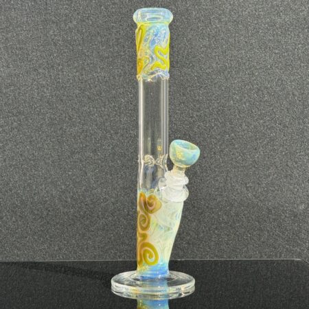 11″ Color Fumed Squiggle Straight Bong Bongs Tako Glass 11" Color Fumed Squiggle Straight Bong