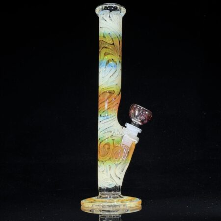 11″ Full Fumed Squiggle Straight Bong Bongs Tako Glass 11" Full Fumed Squiggle Straight Bong
